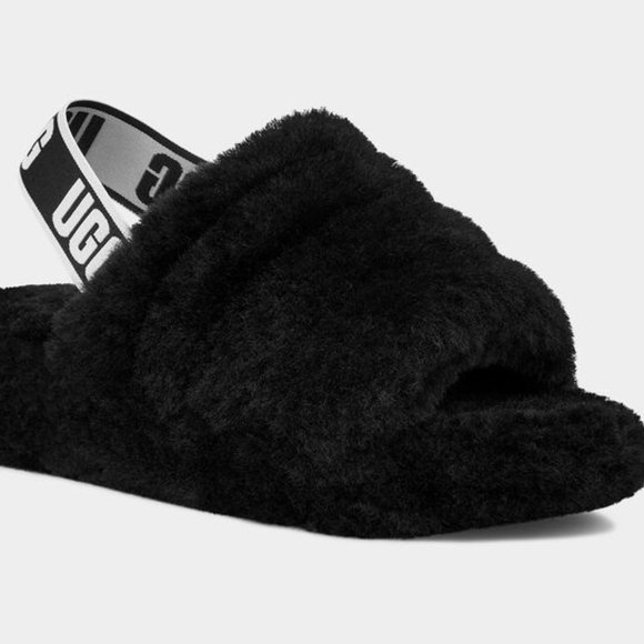 -NEW UGG Fluff Yeah Slide in Black Size US 8 #180 - Picture 2 of 7